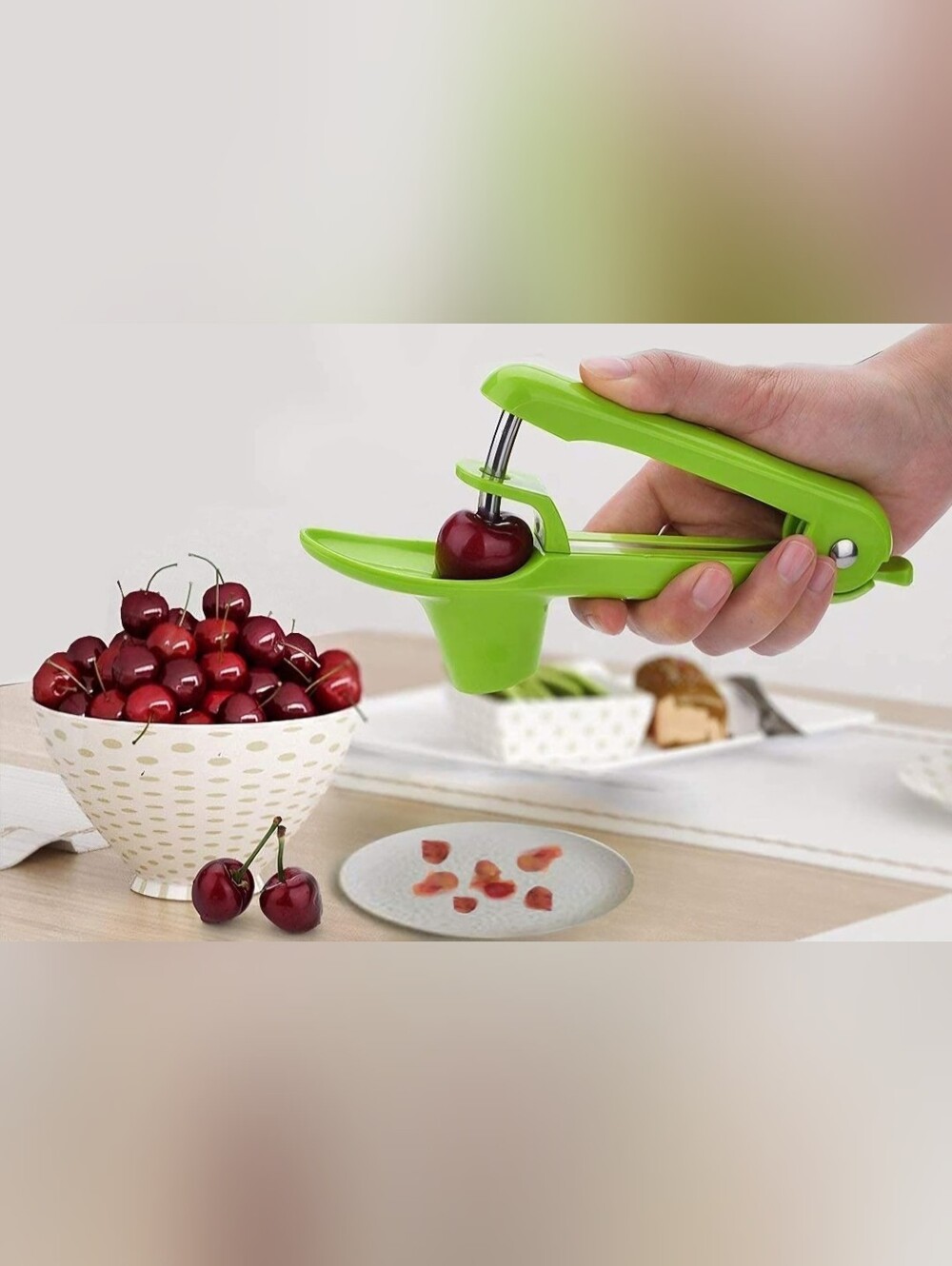 Cherry Pitter Remover Tool - Green